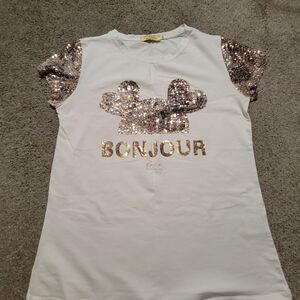 Sequin Bonjour T-Shirt